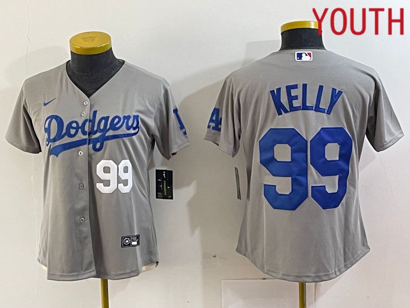 Youth Los Angeles Dodgers 99 Kelly Grey 2024 Nike Game MLB Jersey style 12
